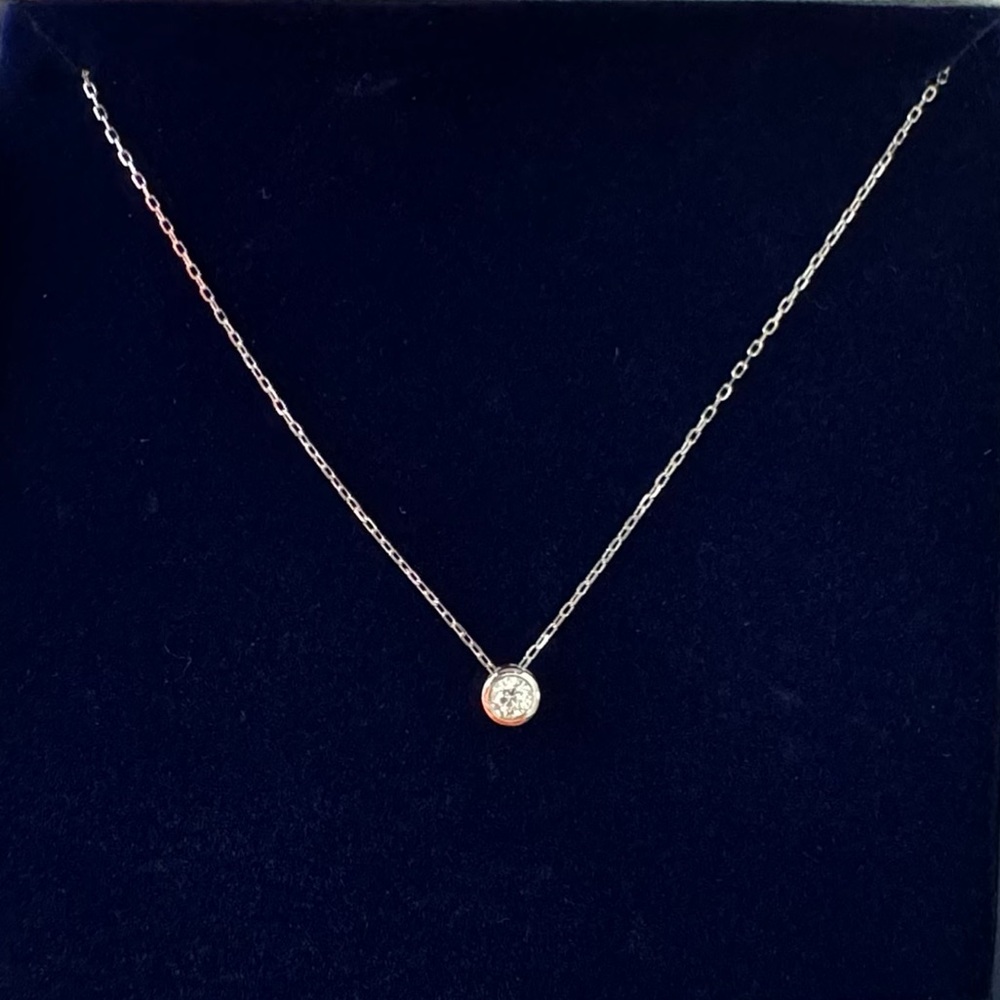 💎 Diamond Solitaire Necklace - 14K white gold